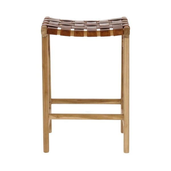 Natúr színű bőrutánzat bárszék (ülésmagasság 67 cm) Calixta – Kave Home-image-3