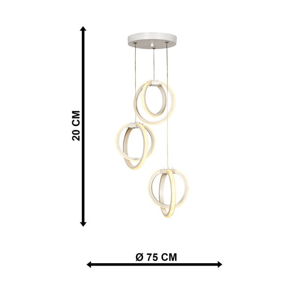 Fehér fém LED függőlámpa ø 20 cm Sezen – Squid Lighting-image-4