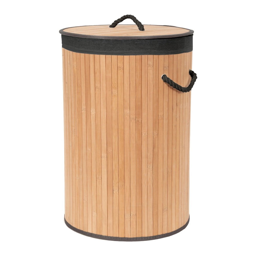 Natúr színű bambusz szennyeskosár 70 l Bamboo Compactor