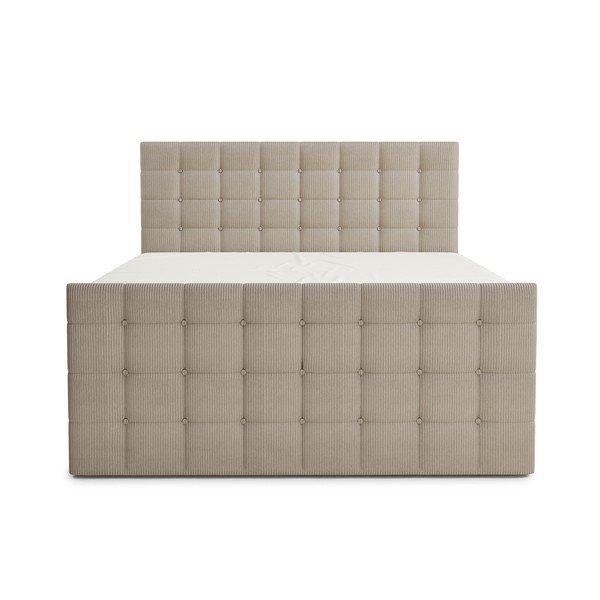 Bézs ágyneműtartós boxspring ágy 180x200 cm Tasca – Maison de Rêve-image-2