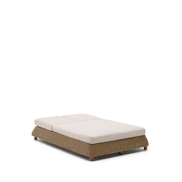 Téglavörös kétszemélyes rattan állítható kerti napozóágy Meria – Kave Home-image-4