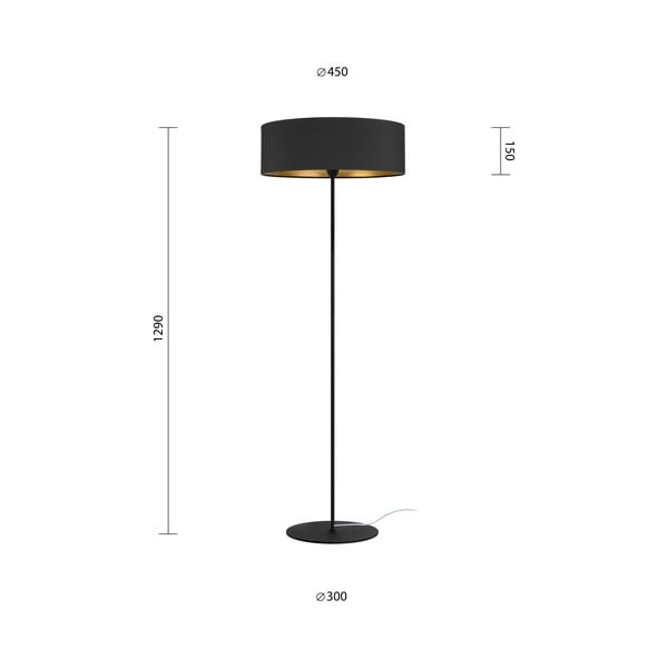 Tres XL fekete állólámpa aranyszínű részletekkel, ⌀ 45 cm - Sotto Luce-image-3