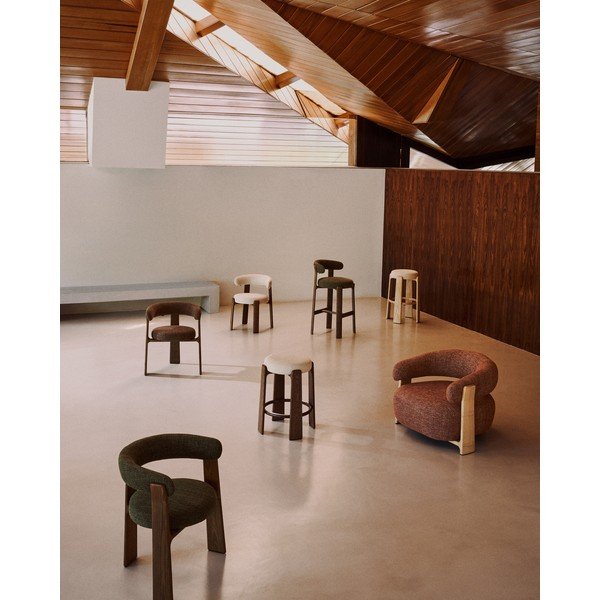 Bézs-sötét natúr színű kőrisfa bárszék (ülésmagasság 65 cm) Granite – Kave Home-image-4