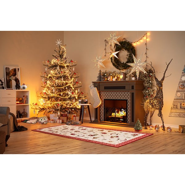 Piros pamutkeverék futószőnyeg karácsonyi mintával 80x200 cm Toy's Delight Red Christmas – Villeroy&Boch-image-1