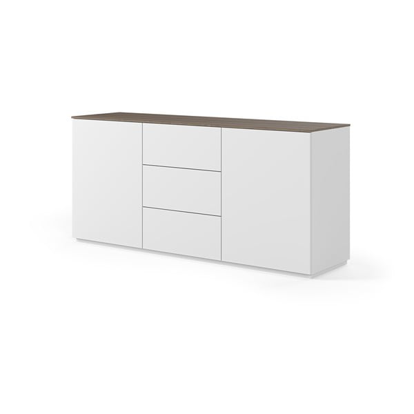 Join fehér komód diófa dekorral, 3 fiókkal és 2 ajtóval - TemaHome-image-1