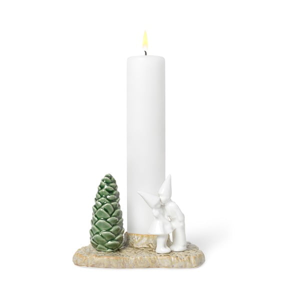 Christmass Kiss karácsonyi agyagkerámia gyertyatartó, hosszúság 17 cm - Kähler Design-image-1