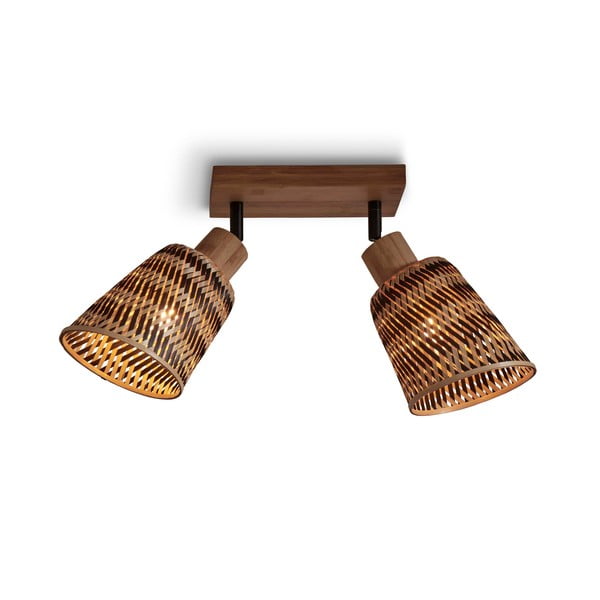 Barna mennyezeti lámpa bambusz búrával ø 15 cm Java – Good&Mojo