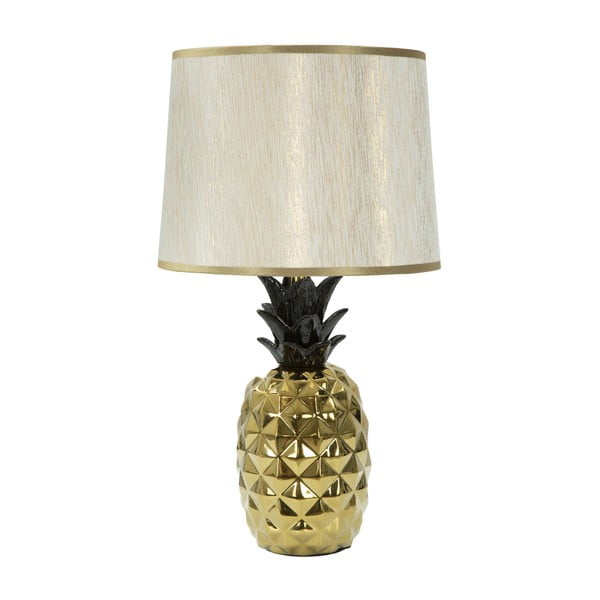 Glam Ananas fehér asztali lámpa aranyszínű lámpatesttel - Mauro Ferretti