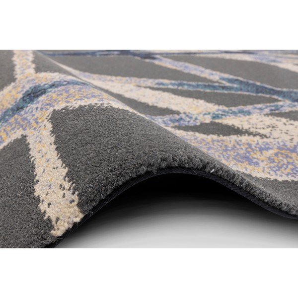 Sötétkék gyapjú szőnyeg 133x180 cm Sticks – Agnella-image-2