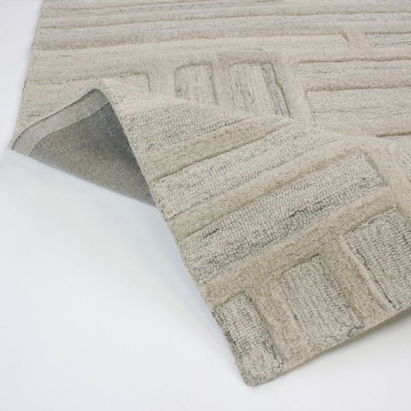 Szürkésbézs kézi szövésű gyapjú szőnyeg 140x200 cm Elva  – Flair Rugs-image-2