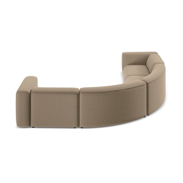 Bézs bársony sarokkanapé Ekahi – Makamii-image-4