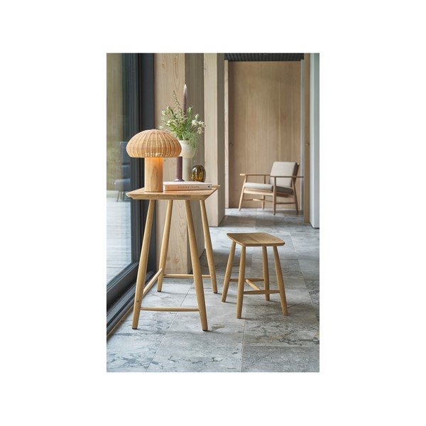 Natúr színű LED asztali lámpa rattan búrával (magasság 32 cm) – Villa Collection-image-2