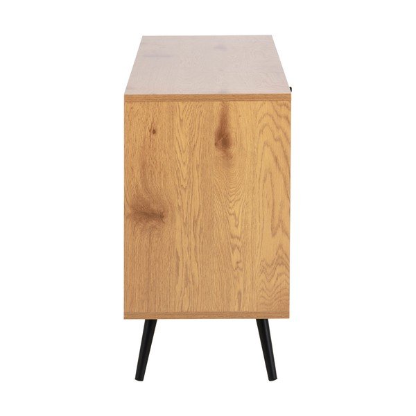 Fekete-natúr színű TV-állvány tölgyfa dekorral 124x75 cm Wilma – Actona-image-4