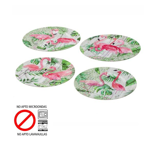 Flamingos 4 darab tányér - Unimasa-image-2