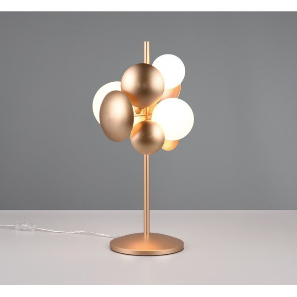 Fehér-aranyszínű asztali lámpa üveg búrával (magasság 50 cm) Bubble – Trio Select-image-1