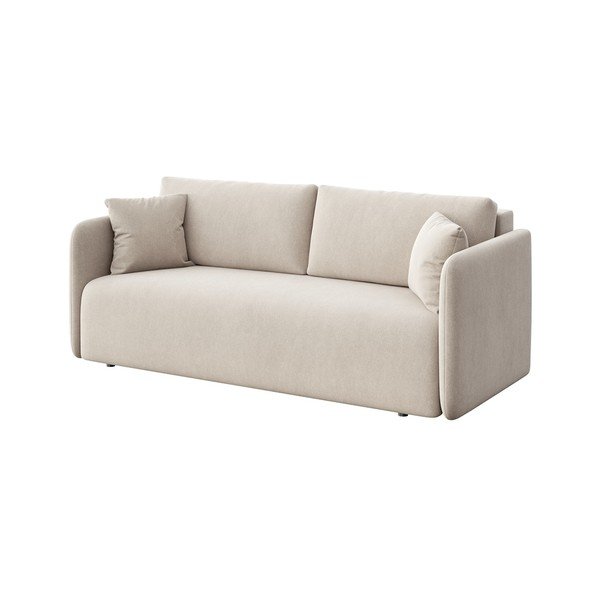 Bézs bársony kinyitható kanapé 220 cm Chaum – Rodier-image-2