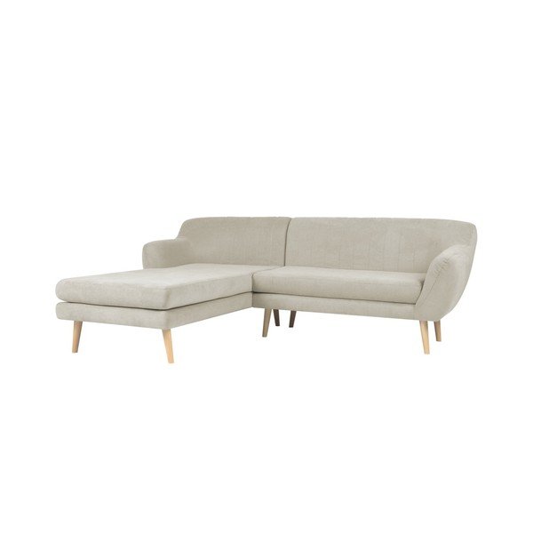 Sardaigne bézs színű kanapé baloldali fekvőfotellel - Mazzini Sofas-image-1