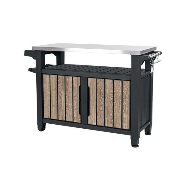 Műanyag tárolóasztal grillezéshez 134x52 cm Deco Unity XL – Keter
