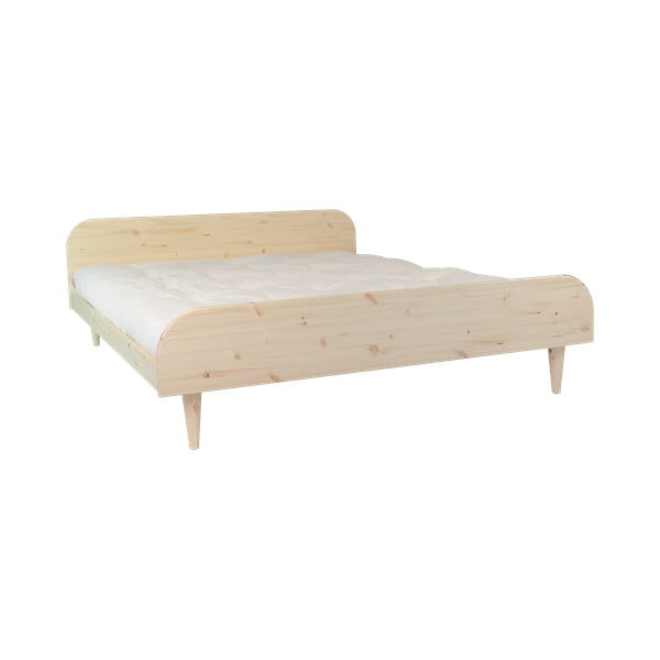 Twist Comfort Mat Natural Clear/Natural borovi fenyőfa franciaágy matraccal, 180 x 200 cm - Karup Design