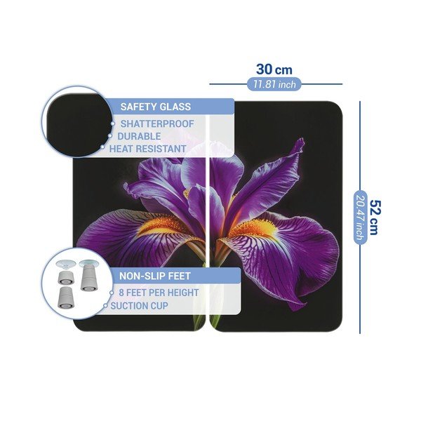 Edzett üveg tűzhely fedőlap szett 2 db-os 52x30 cm Abdeckplatte  – Wenko-image-4