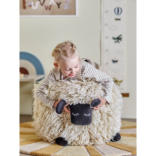 Krémszínű gyapjú gyerek babzsákfotel Dolly – Bloomingville Mini-image-3