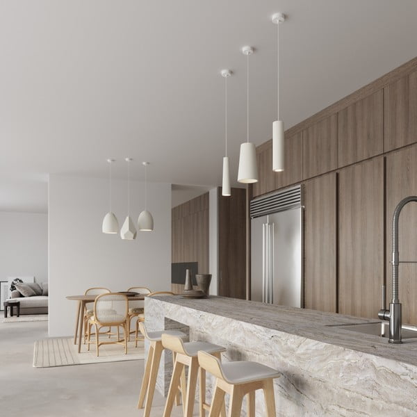 Fehér függőlámpa kerámia búrával ø 30 cm Fonsie – Sollux-image-1