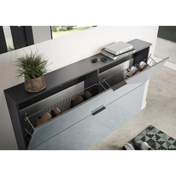 Szürke billenő ajtós-függő cipőtartó Valega - Germania-image-3