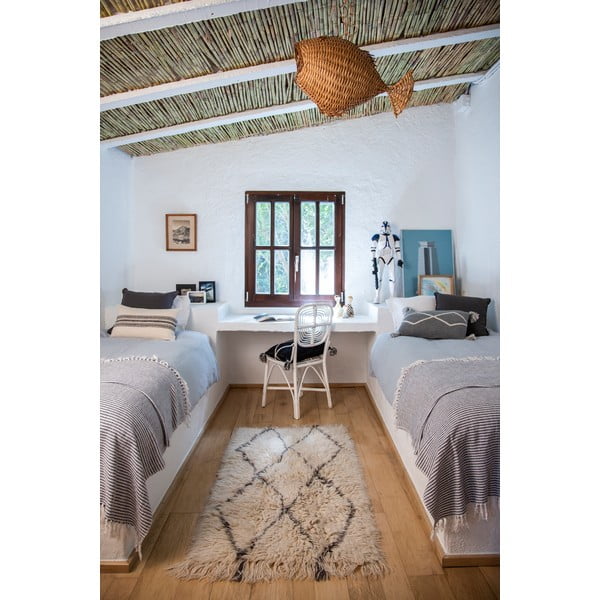 Krémszínű mosható kézi szövésű gyapjú szőnyeg 80x140 cm Berber Soul – Lorena Canals-image-1