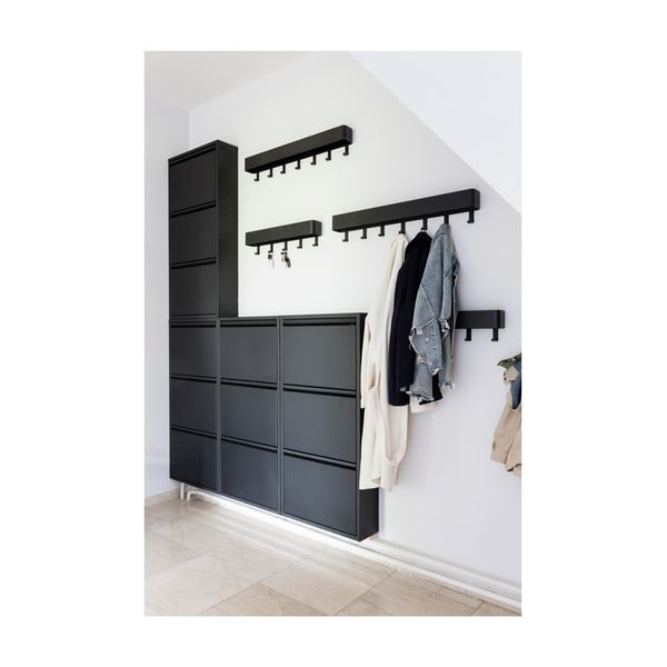 Fekete fém fali fogas polccal 27 cm Dax Play – Spinder Design-image-2