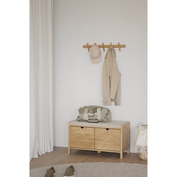 Natúr színű tölgyfa fali fogas Hillmond – Rowico-image-1