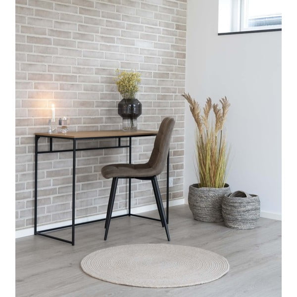 Vita íróasztal fekete acél konstrukcióval és tölgyfa dekoros asztallappal - House Nordic-image-1