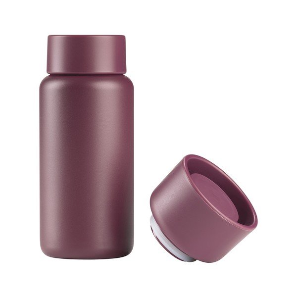 Borvörös rozsdamentes acél termobögre 400 ml Singles – Zone