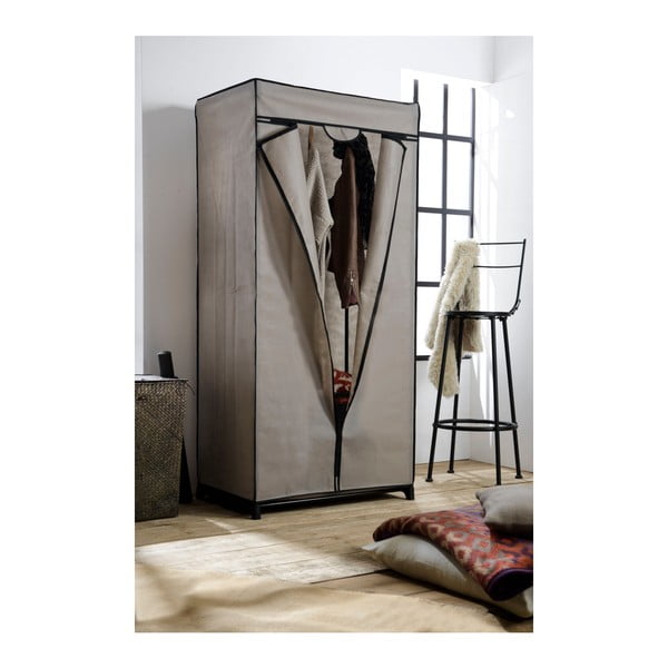 Wardrobe szürke textil gardróbszekrény, magasság 160 cm - Compactor-image-1
