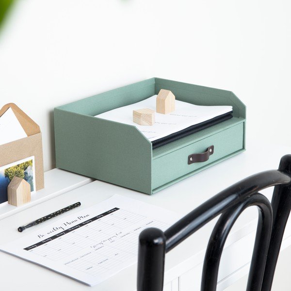 Zöld karton fiókos-dokumentumokhoz rendszerező Walter Canvas Paper Laminate – Bigso-image-1