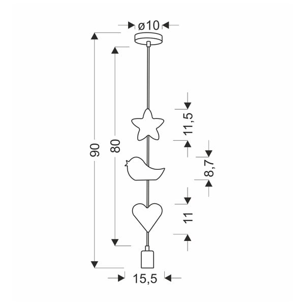 Fehér-rózsaszín gyerek lámpa fém búrával Single – Candellux Lighting-image-2