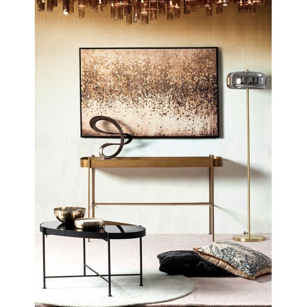 Aranyszínű konzolasztal üveg asztallappal 43x120,5 cm Rashida – Bizzotto-image-1