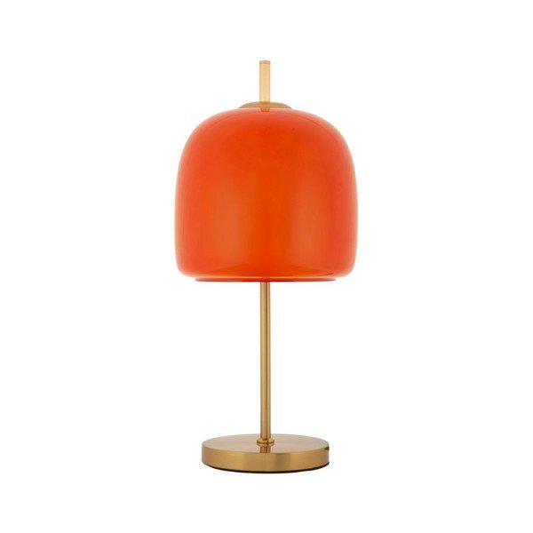 Narancssárga-aranyszínű fém asztali lámpa üveg búrával (magasság 53 cm) Oldy – Mauro Ferretti