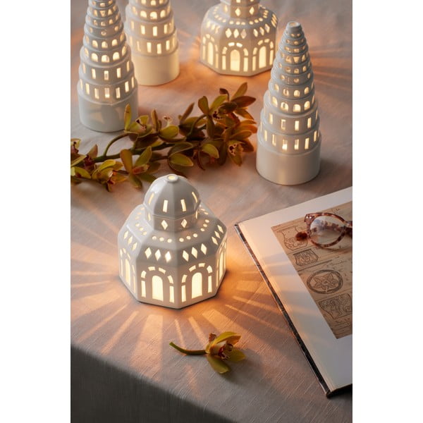 Lighthouse fehér karácsonyi kerámia gyertyatartó, ø 12 cm - Kähler Design-image-3