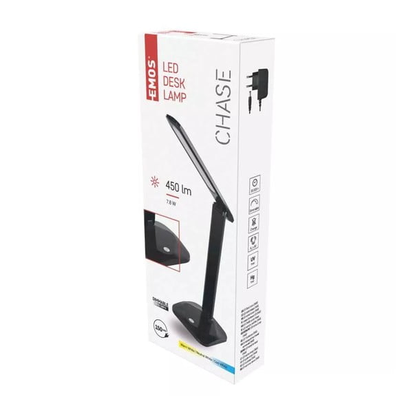 Fekete LED szabályozható asztali lámpa (magasság 37 cm) Chase – EMOS-image-1