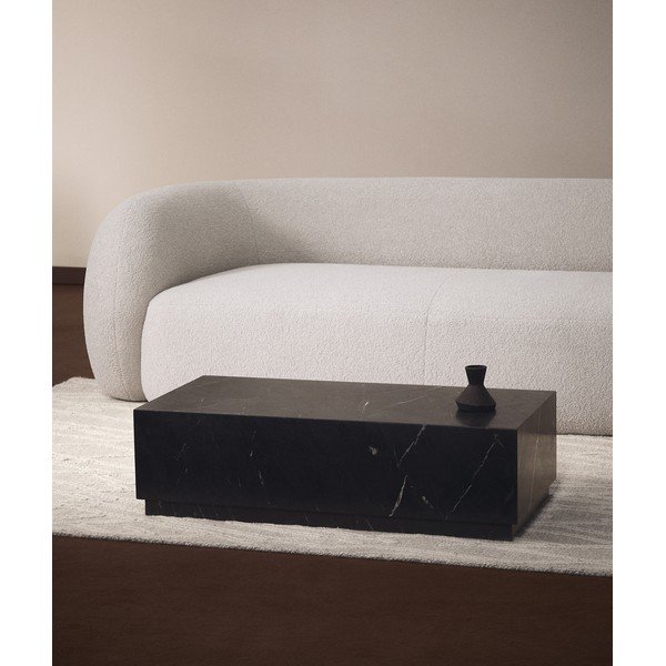 Fekete márvány dohányzóasztal 50x100 cm Sorein – Kave Home-image-1