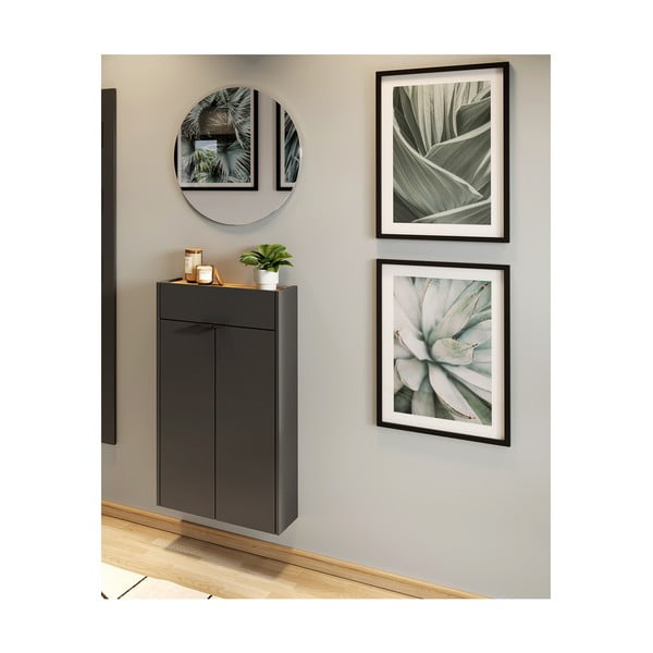 Antracitszürke-natúr színű előszoba bútor Ameca – Germania-image-2