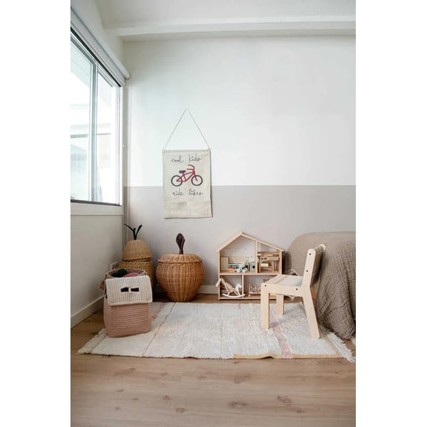 Rózsaszín-krémszínű mosható kézi szövésű pamut szőnyeg 140x200 cm Lanes Vintage Nude – Lorena Canals-image-4