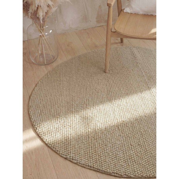 Natúr színű kézi szövésű gyapjú kerek szőnyeg ø 200 cm Richmond Diana – Ted Baker-image-1