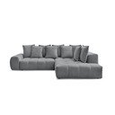 Sötétszürke zsenília kinyitható-tárolóhelyes sarokkanapé (jobb oldali-L alakú) Everest – Bobochic Paris