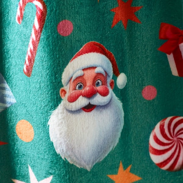 Zöld mikroplüss takaró karácsonyi mintával 130x170 cm Christmas Icons – Catherine Lansfield-image-2