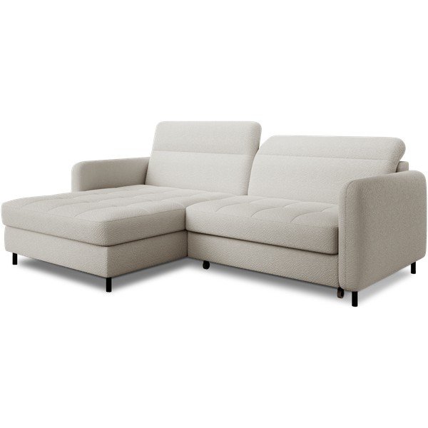 Krémszínű buklé kinyitható-tárolóhelyes sarokkanapé (bal oldali-heverő résszel) Gomsi – ELTAP-image-2