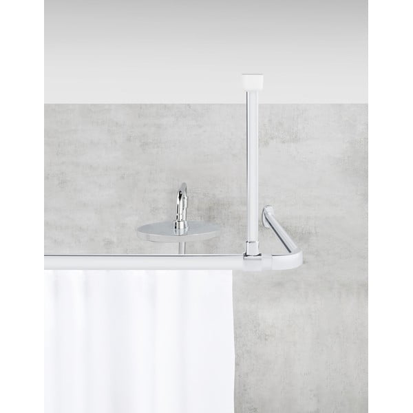 Fényes ezüstszínű mennyezeti zuhanyfüggönyrúd tartó Era – Wenko-image-1