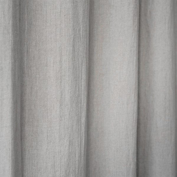 Night Time középen elhúzható világosszürke vászonfüggöny, 250 x 140 cm - Linen Tales-image-1