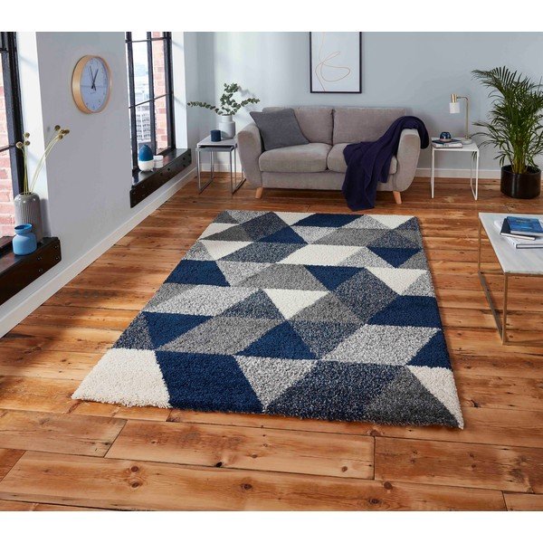 Royal Nomadic Angles kék-szürke szőnyeg, 160 x 220 cm - Think Rugs-image-1