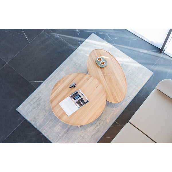 Natúr színű tölgyfa kerek dohányzóasztal ø 100 cm Mu – Gazzda-image-2